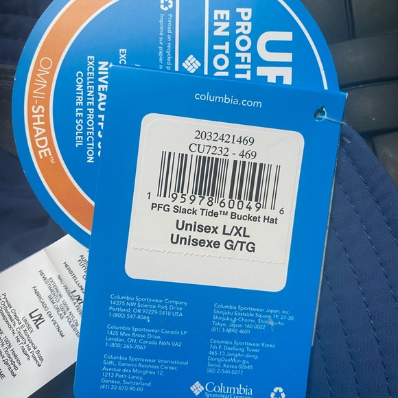 NEW with Tags Mens Size L / XL Columbia PFG Bucket Hat Blue Fishing UPF 50 Gift - Picture 7 of 7